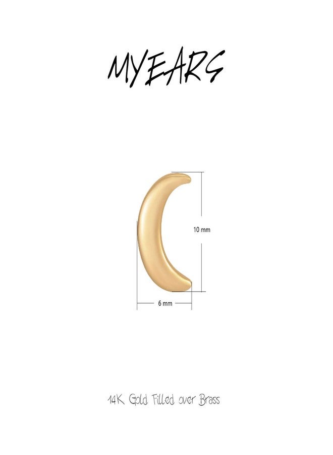 MYEARS Women Crescent Moon Earrings Gold Stud 14K Gold Plated Small Simple Hypoallergenic Everyday Jewelry - Image 4
